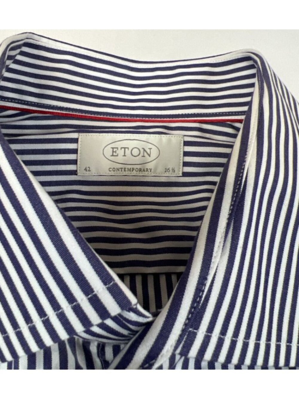 Eton Men's Contemporary Fit Striped Dress Shirt Size 16.5 / 42 - Picture 3 of 6